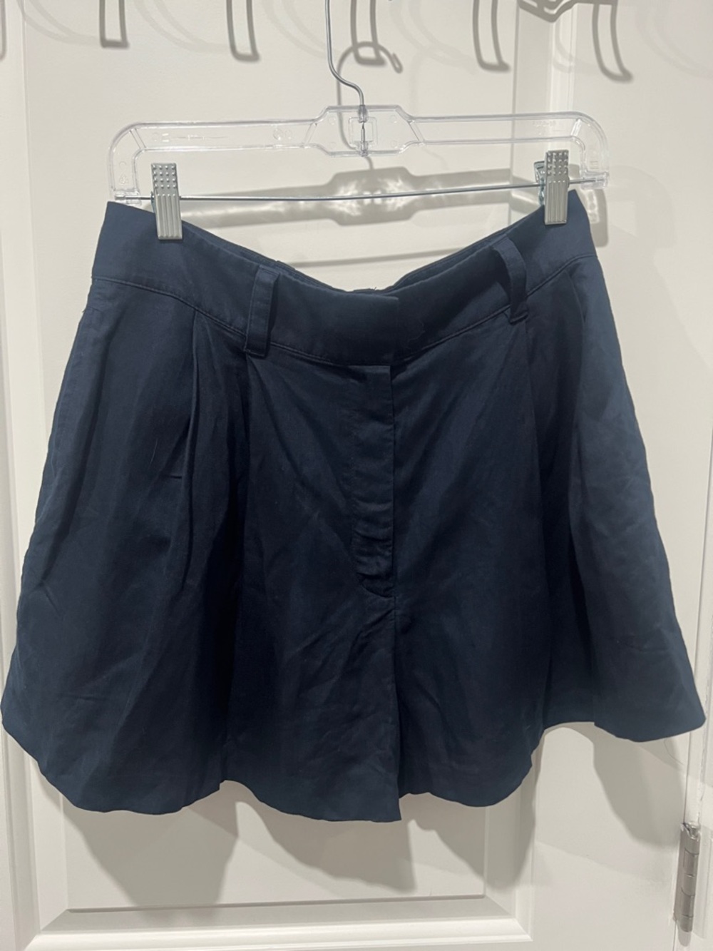 Club Monaco Navy Blue Pleated Shorts